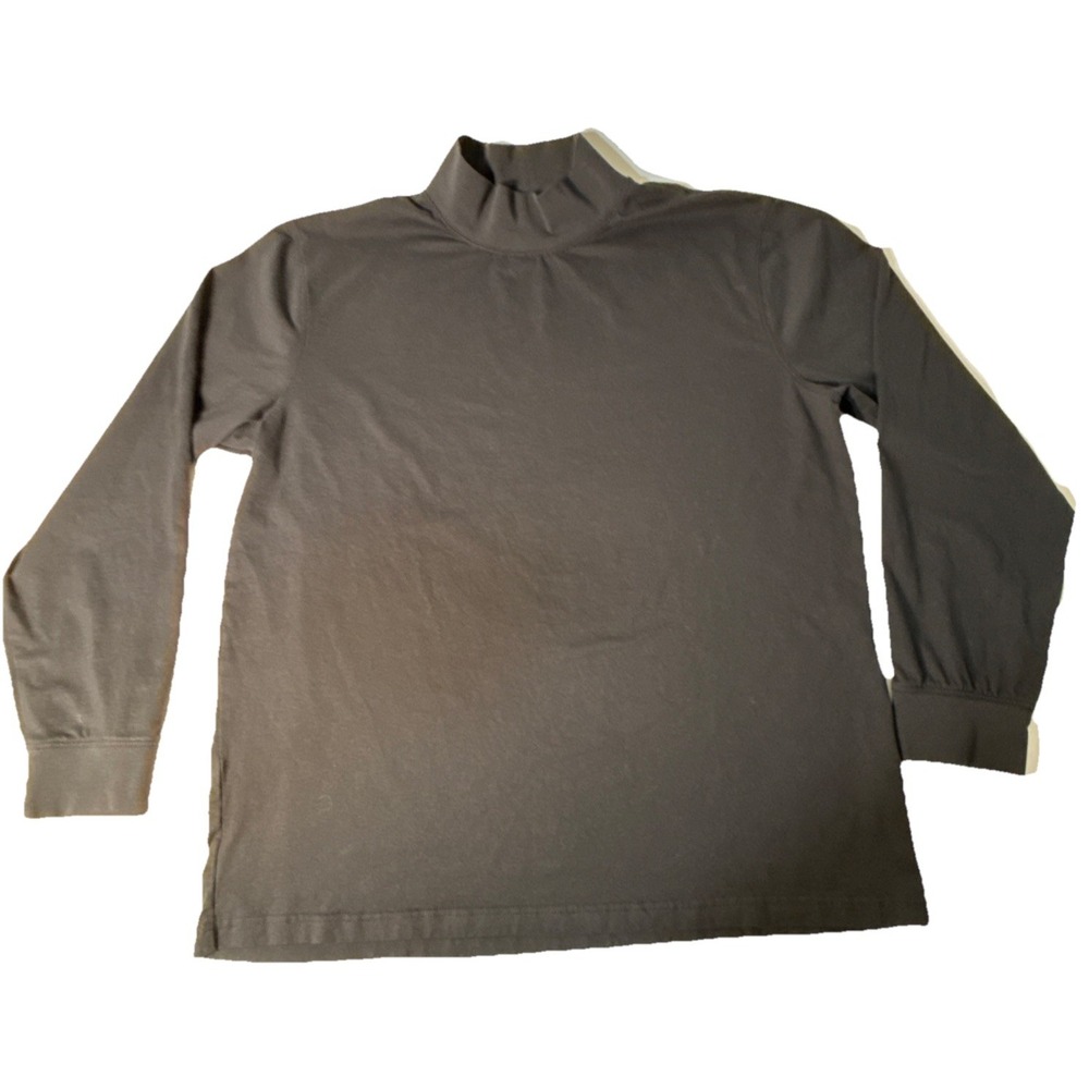 LL Bean Mens Shirt Size Large Tall  Black High Neck Long Sleeve‎ Classic